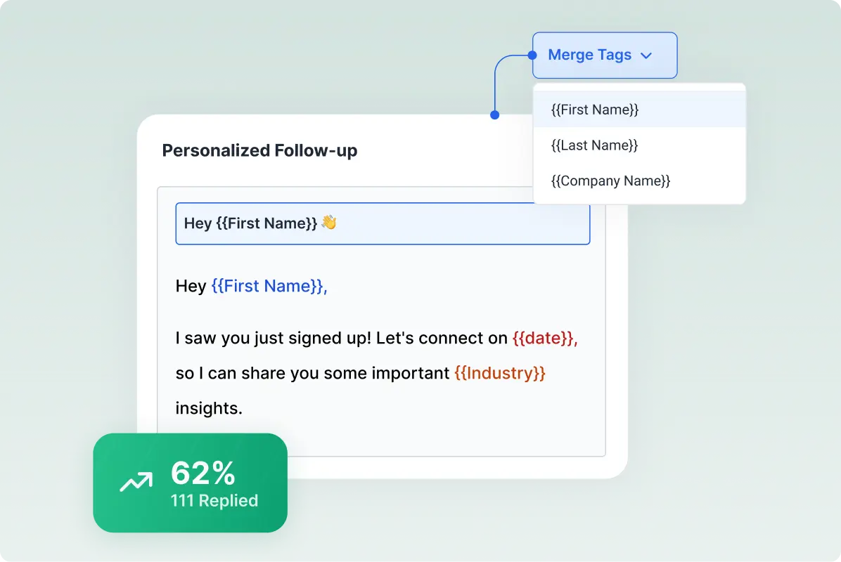 Personalized Follow-Ups — Personalize your follow-ups with merge-tags and spintax