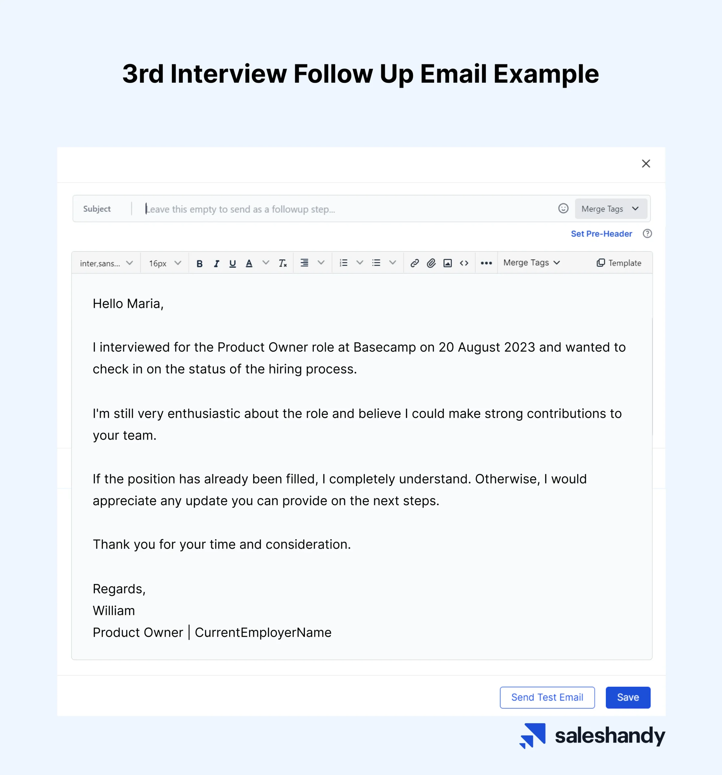 3rd interview followup email